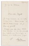 Auguste Rodin Letter Signed From Paris