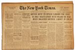 The New York Times 31 August 1939 Newspaper -- The Day Before World War II Began -- Headlines include: Reich Organizes Defense Cabinet in Crisis