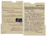 Concentration Camp Victim at Ravensbrueck Writes to His Parents -- ...How are you? Same old, same old here and everything in order. I wish Merry Christmas and send you kisses...