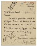 Valley of the Kings Egyptologist James E. Quibell Autograph Letter Signed From 1906 -- ...that I may be granted 3 1/2 months leave to be spent out of Egypt...