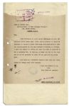1924 Letter Signed From the Egyptian Government Regarding the Excavation of King Tuts Tomb -- ...stone from king Tout-Ankh-Amouns tomb...a crypt cut out in the rock...