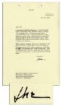 Eisenhower 1964 Letter Signed Regarding Civil Rights -- ...I scarcely see how the Federal Government can fail to take cognizance of the 14th and 15th Amendments and violations thereof...