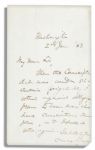Charles Sumner Civil War Dated Autograph Letter Signed Regarding the Civil War Draft of Soldiers -- ...I voted against obliging persons to bear arms who have conscientious scruples...