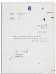 Moshe Dayan Typed Letter Signed as Israels Minister of Defense