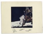 Breathtaking Apollo 11 Photo Display Signed by Neil Armstrong, Buzz Aldrin & Michael Collins -- Uninscribed