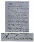Letter Signed by Arctic Explorer Roald Amundsen Regarding His Vessel Gjoa, Used During the Northwest Passage -- ...where she can be left safe from souvenir hunters and other risks...