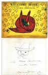 Ludwig Bemelmans Welcome Home! Signed -- With Sketch of a Young Boy