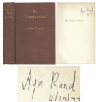 Ayn Rand Signed Copy of The Fountainhead -- With PSA/DNA COA