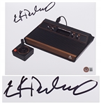 Atari Founder Nolan Bushnell Signed 8 x 10 Photo of the Vintage Atari Console -- With Beckett COA