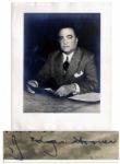 FBI Director J. Edgar Hoover Signed 9 x 11.5 Matte Photo -- To Ellen Irene Hamilton / Best wishes / 11.27.45 / J. Edgar Hoover -- Very Good