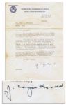 J. Edgar Hoover 1958 Typed Letter Signed -- Congratulating Employee on Tenth Year With FBI