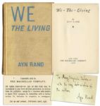 Rare Ayn Rand Signed and Inscribed We the Living First Edition, First Printing -- One of Only 3,000 Copies