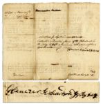 Scarce Ebenezer Richardson Autograph Note Signed -- British Man Whose Royal Pardon for Murder Sparked Outrage Leading to the American Revolution