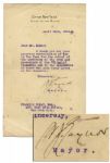 Titanic Relief Fund Letter by NYC Mayor William Gaynor -- Dated 23 April 1912, Just Days After Titanic Crash -- ...I thank you for your generous contribution for...crew and passengers of the...