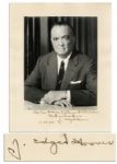 J. Edgar Hoover 9 x 11.25 Portrait Photo -- Signed & Dated 1960,  at the Height of His Fervent Hunt to Root Out Communists