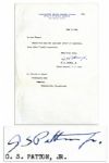 George S. Patton, Jr. WWII-Dated Letter Signed -- ...Thanks very much for your nice letter of congratulations which I deeply appreciate... -- 1941