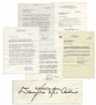 WWII Collection of Letters From Various Military Generals, Including General Douglas MacArthur -- ...The report has just reached me that your husband...has laid down his life for his country... 