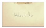 Helen Kellers Signature -- Accompanied by a Photo