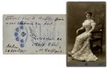 Mata Hari Signed and Inscribed Photo From 1907, in the Heyday of Her Fame, Ten Years Before She Was Executed for Espionage -- Hari Writes, often it is the storm that leads us to the port