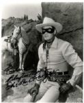 Signed 8 x 10 Photo of Clayton Moore as the Lone Ranger With Silver