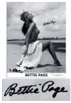 Queen of Pin-Ups Bettie Page 8 x 10 Risque Signed Photo -- Also Signed by Photographer Bunny Yeager