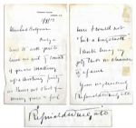 General Reginald Wingate Autograph Letter Signed to Arthur Balfour -- ...I have not shot for many years & feel sure I could not hit a haystack...