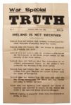 Irish Civil War Broadside Issued by Michael Collins Free State Side -- ...Fighting the Irish nation is not fighting the British Empire... -- July 1922