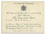King George VI & Queen Elizabeth Invitation To Celebrate The Coronation at Sandringham Park Two Days After They Ascended the Throne