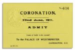 King George V 1911 Coronation Ticket