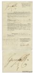 King George III Document Signed From 1812 -- With Bold & Large George PR Signature