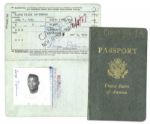 Heavyweight Champion Floyd Patterson Twice-Signed Passport