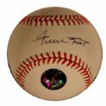 Willie Mays Signed OML Baseball -- Signed in Bold Blue Ink -- With Mays "Say Hey" Hologram -- Near Fine