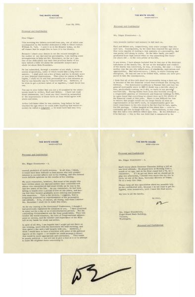 Dwight D. Eisenhower 1953 Typed Letter Signed as President Regarding Their Father -- ''...he was, of course, the czar...Dad believed more, I think, in sheer training and discipline...''