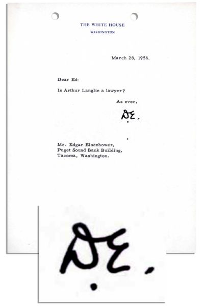 Dwight Eisenhower Typed Letter Signed as President -- 1956
