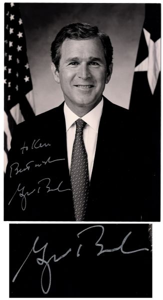 President George W. Bush 5'' x 7'' Glossy Photo Signed -- Bold Signature in Silver Ink