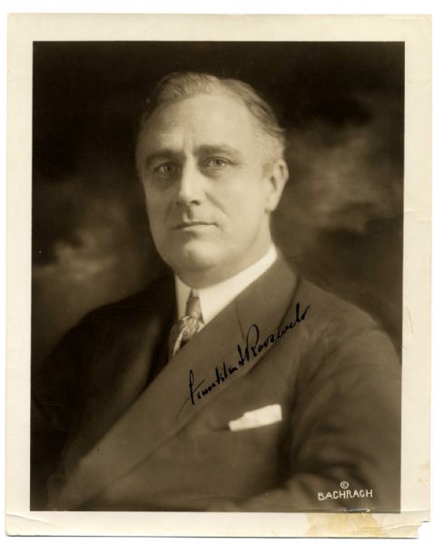 Stately Photo of Franklin D. Roosevelt, Signed by the President