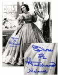 Olivia De Havilland 11" x 14" Signed Photo -- "Olivia de Havilland / Melanie" in "Gone With the Wind" Costume -- Fine