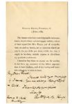 Rutherford B. Hayes Autograph Note Signed -- Replying to Condolences on His Wifes June 1889 Death -- Excellent Signature