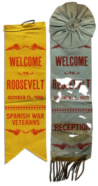 Theodore Roosevelt Campaign Ribbons for Veterans of the Spanish American War