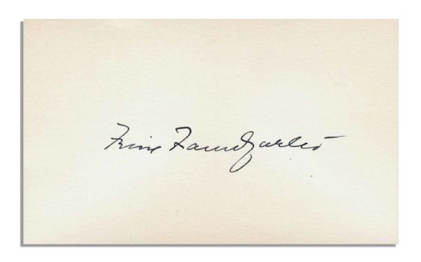 Felix Frankfurter Signature -- Influential 1940's & 1950's Supreme Court Justice -- 5'' x 3'' Card, With 1940 Postmarked Envelope -- Fine