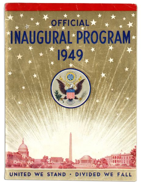Official 1949 Inaugural Program for Harry Truman and Alben Barkley -- First Televised Inaugural