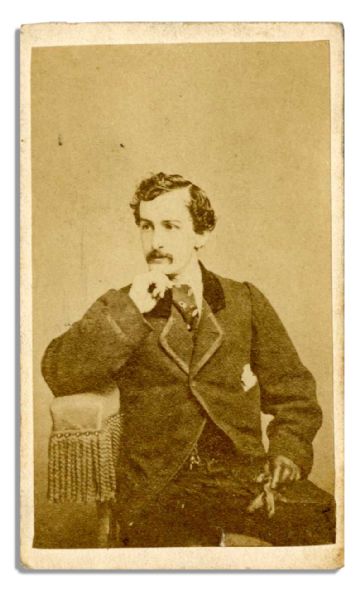Lincoln Assassin John Wilkes Booth CDV Photo -- Sepia Image of the Actor in His Pre-Assassin Days Measures 2.5'' x 4'' 