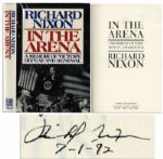 Richard Nixon Signs and Inscribes a First Edition of His Book "In The Arena"