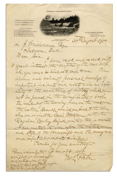 Lincoln Assassination Letter Signed by George Porter, Doctor to the Imprisoned Conspirators -- ''...personal knowledge of important incidents...cannot be found in the compilation of books...''