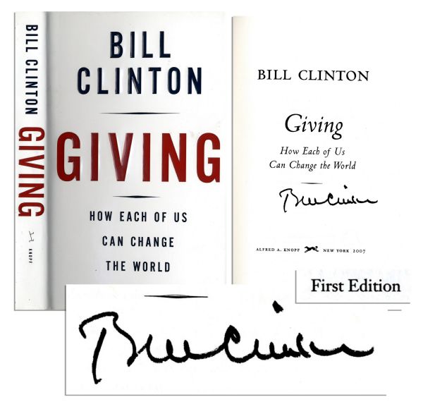 Bill Clinton First Edition of ''Giving'' Signed