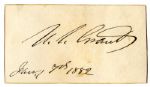 Ulysses S. Grant Signed Card With Gilt Edges -- 1882