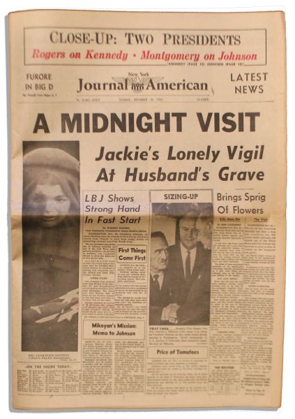 ''New York Journal American'' 26 November 1963 -- ''Jackie's Lonely Vigil at Husband's Grave''