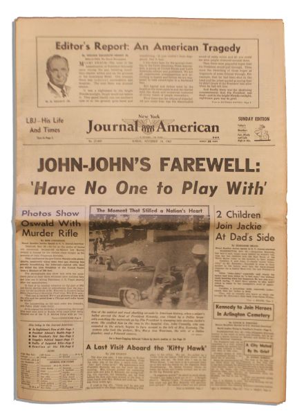 ''New York Journal American'' From 24 November 1963 on JFK's State Funeral -- John-John Says: ''Have No One to Play With''