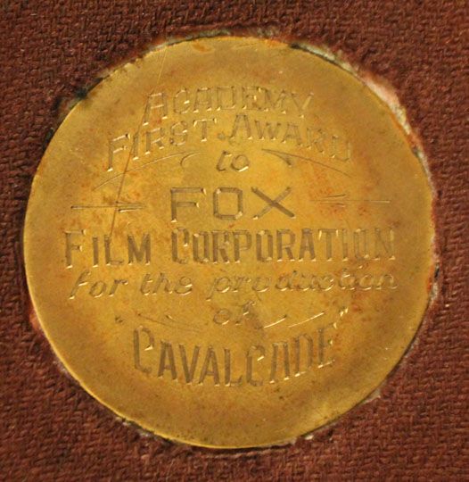 Oscar for 1933 Best Picture Cavalcade -- From the 6th Academy Awards -- Fox Film's First Oscar