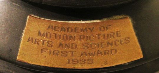 Oscar for 1933 Best Picture Cavalcade -- From the 6th Academy Awards -- Fox Film's First Oscar